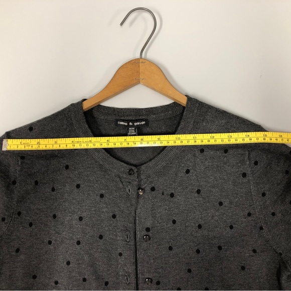 Ladies Charcoal Grey Knit Cardigan Sweater, Sz Med, - Picture 3 of 10